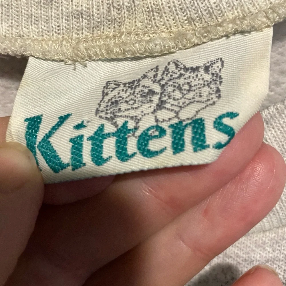 VINTAGE gray sweatshirt nightgown wolves 80s OSFA pajamas dress one size - Picture 4 of 5